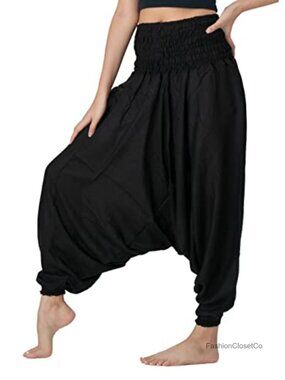 Boho Harem Pants Lightweight Breathable Yoga Beach Flowy Pants